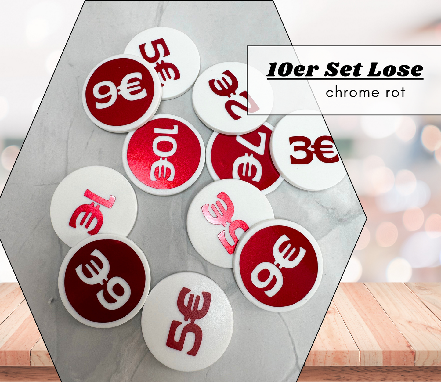 Lose - Chips (wiederverwendbar) doppelseitig - viele Farboptionen