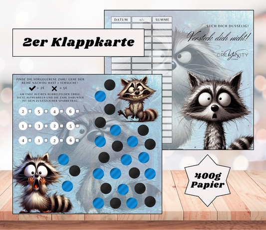 Sparchallenge „Versteck dich nicht" Zweier-Klappkarte, A6, 400g Papier