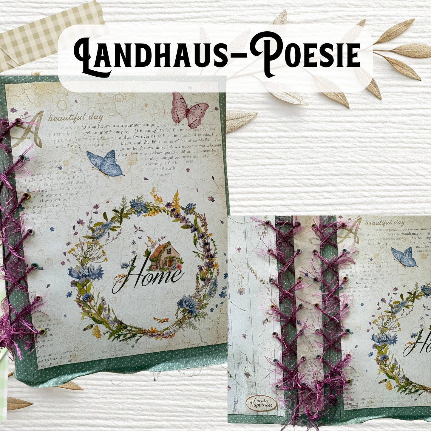 DIY Scrapbook-Album „Landhaus-Poesie“ – Edles Unikat-