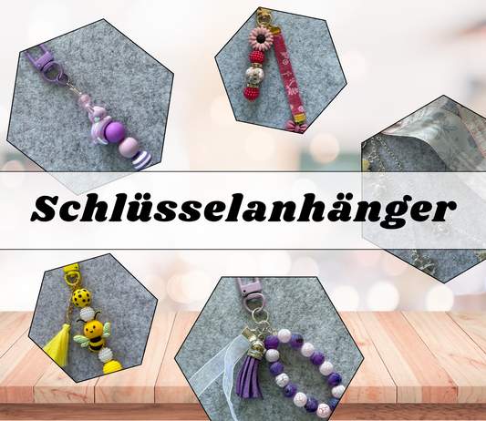 Schlüsselanhänger mit Perlen & Charms – handgefertigt, 10 Designs