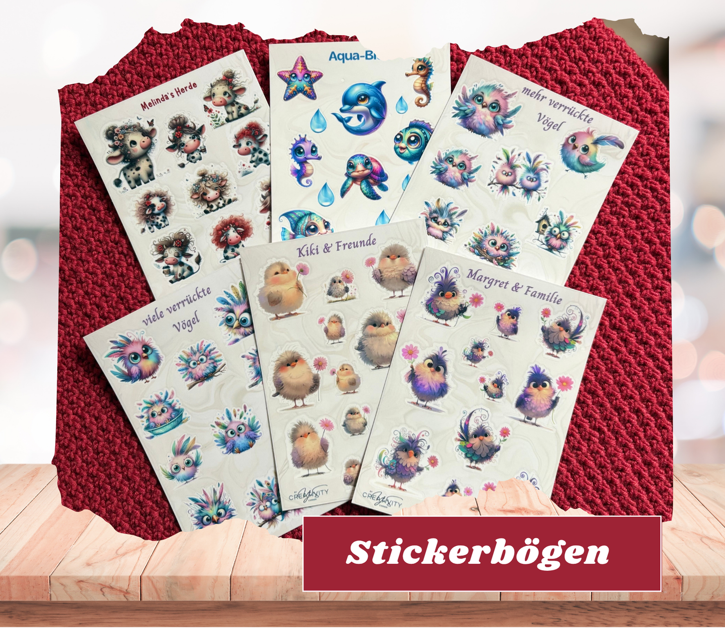 Stickerbogen „süße Tiere“