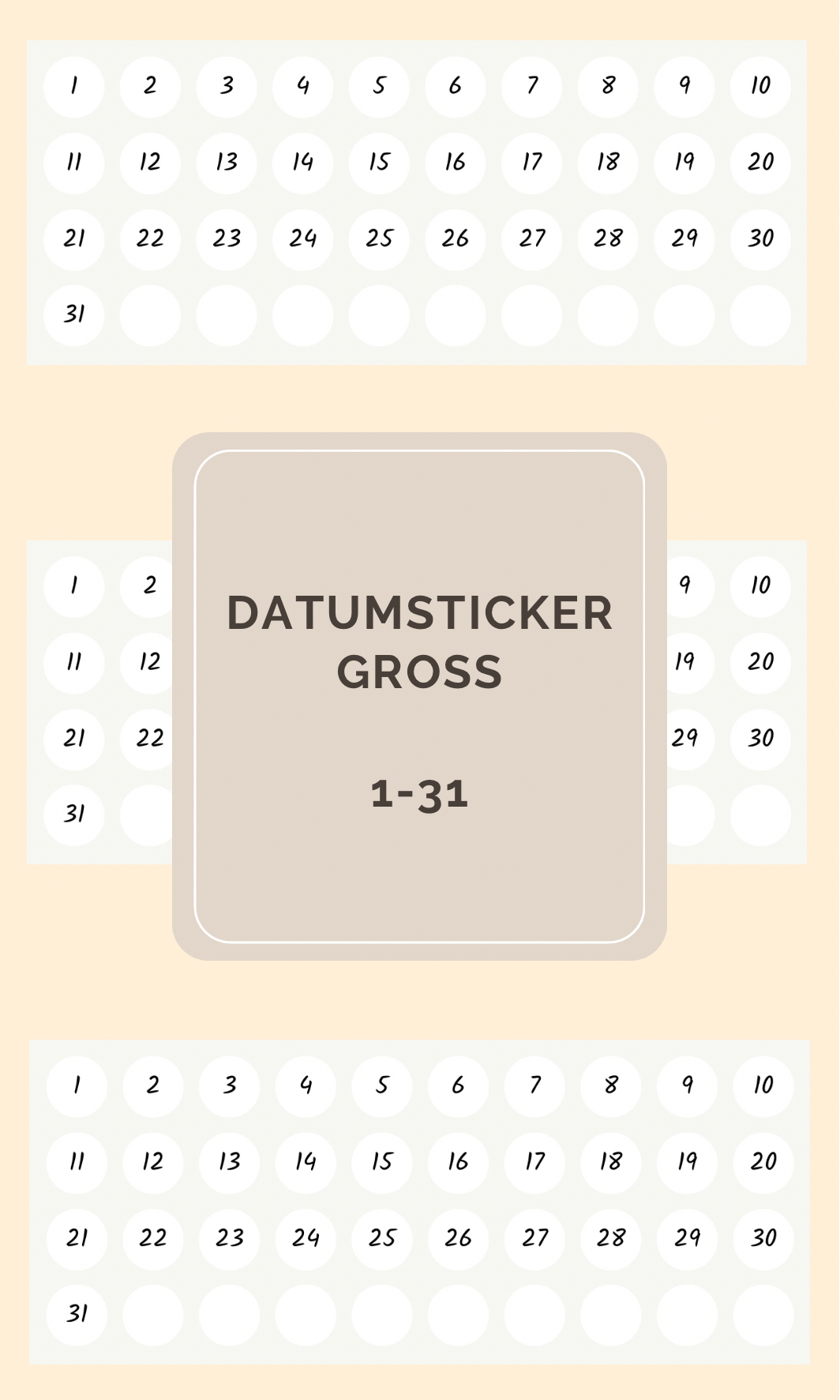 Datumssticker 1-31 groß (DZ01)