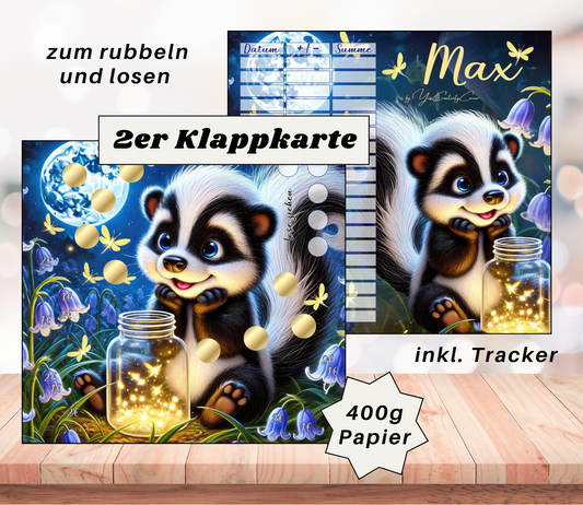Sparchallenge "Max" Zweier-Klappkarte, A6, 400g Papier