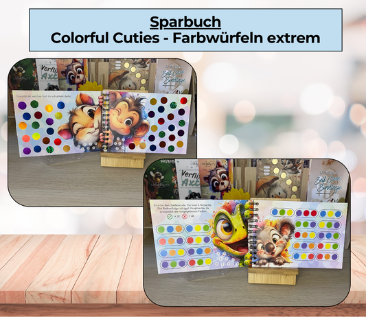 Sparplan „Colorful Cuties - Farbwürfeln extrem“, A6, Spiralbindung