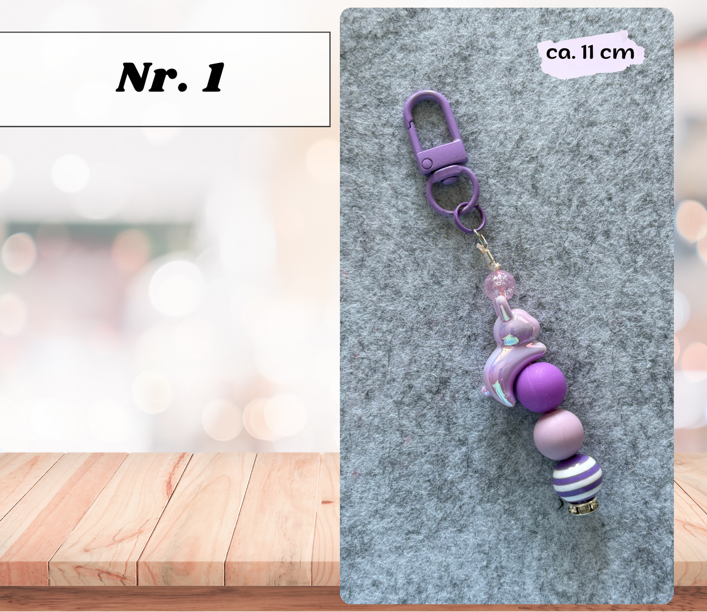Schlüsselanhänger mit Perlen & Charms – handgefertigt, 10 Designs