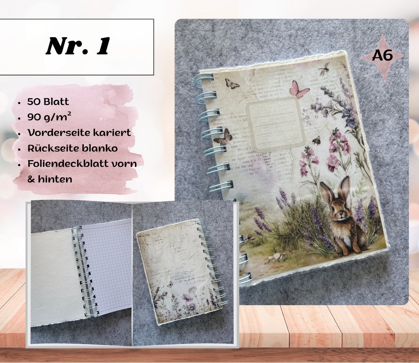 A6 Büchlein „Kleine Herzensmomente" – handgefertigtes Notizbuch, 5 Designs zur Auswahl