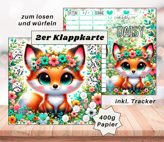 Sparchallenge "Daisy" Zweier-Klappkarte, A6, 400g Papier