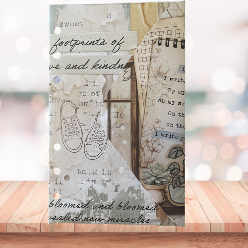 A6 Challenge-Brieftasche "footprints" – Stilvoll sparen mit Unikaten