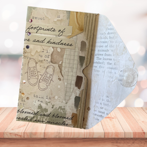 A6 Challenge-Brieftasche "footprints" – Stilvoll sparen mit Unikaten