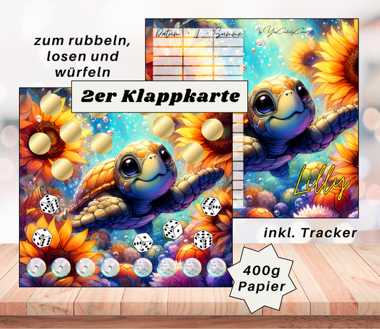 Sparchallenge "Lilly" Zweier-Klappkarte, A6, 400g Papier