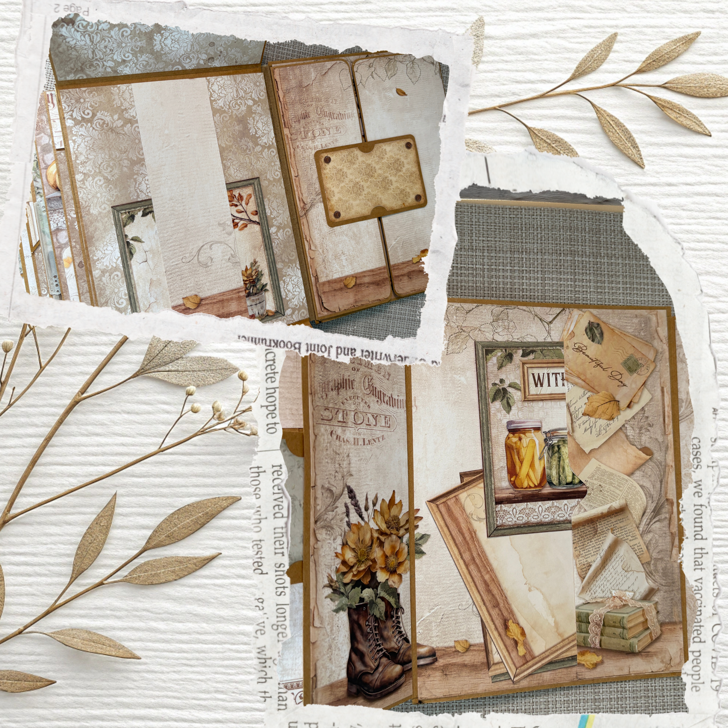 ✨ Halte deine Magie fest: Handgefertigtes Scrapbooking-Album im Vintage-Look „Harmony“ ✨