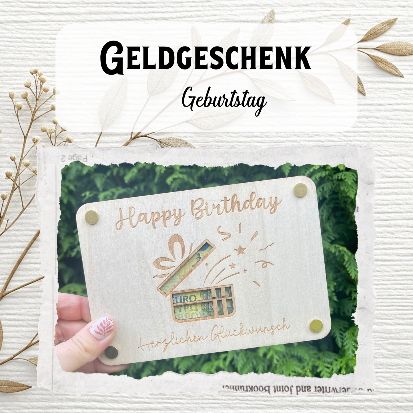 🪵 Exklusive Geldgeschenke in Holzoptik