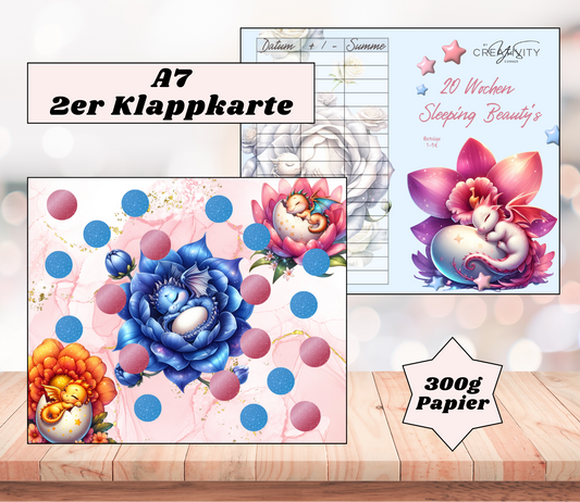 A7 2er-Klappkarte „20 Wochen - Sleeping Beautys"