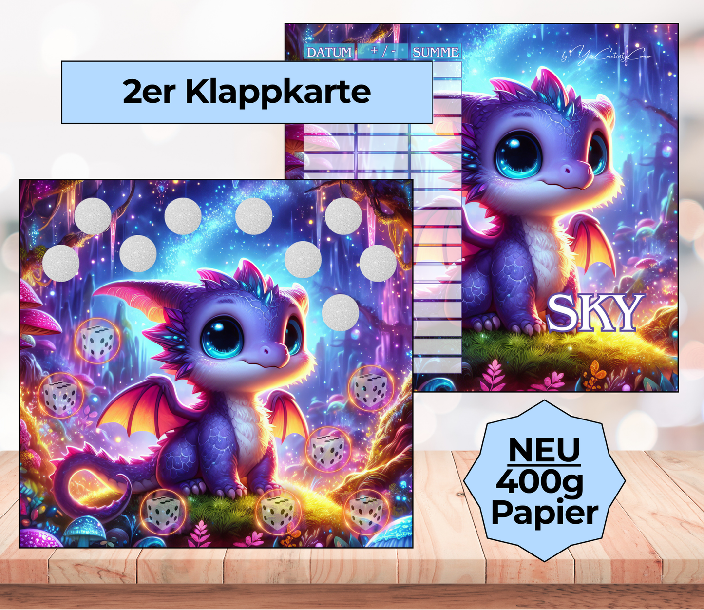 Sparchallenge "Sky" Zweier-Klappkarte, A6