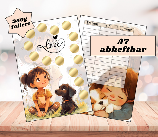 A7 Sparchallenge „Dog-Love", foliert, abheftbar