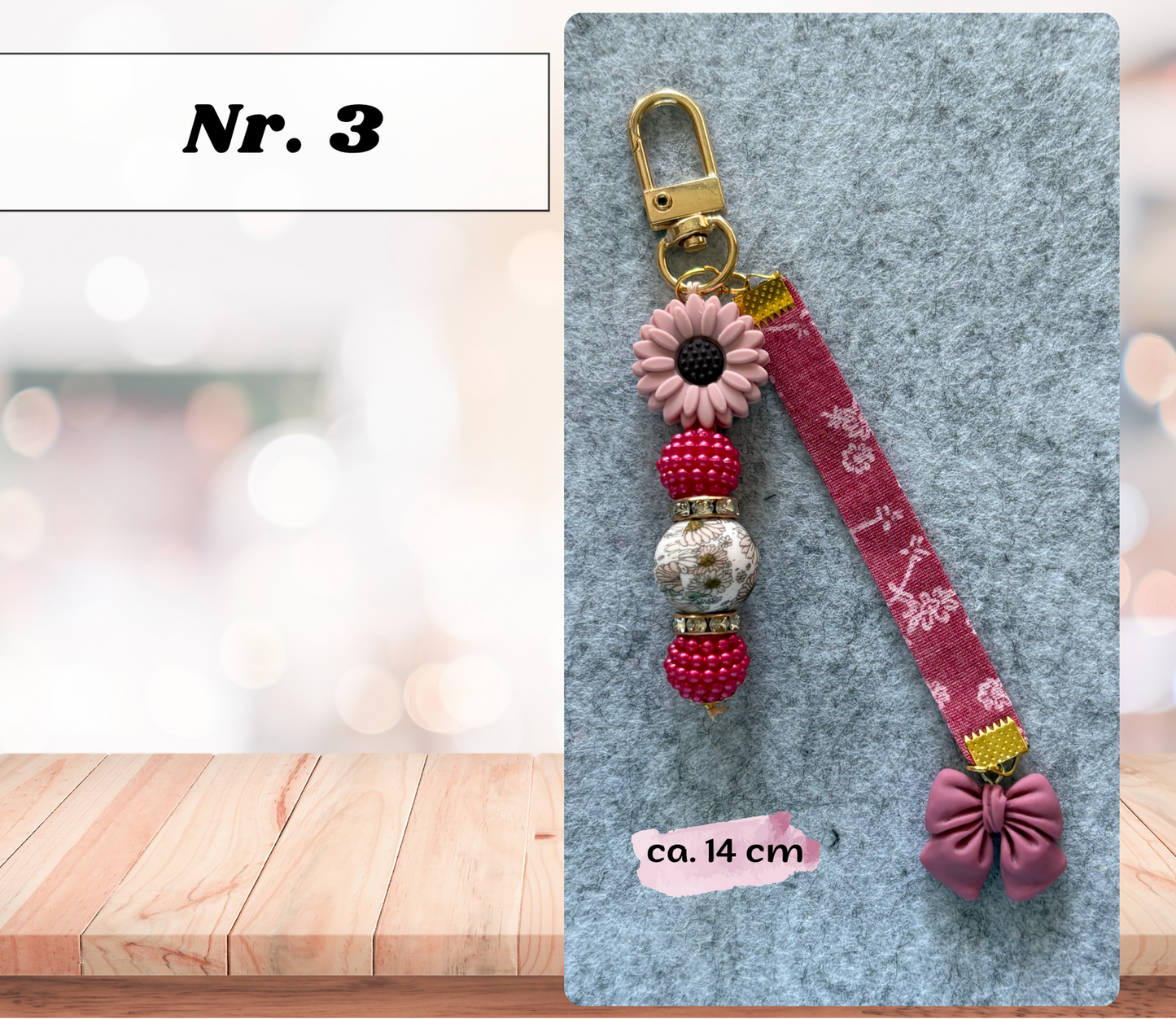 Schlüsselanhänger mit Perlen & Charms – handgefertigt, 10 Designs