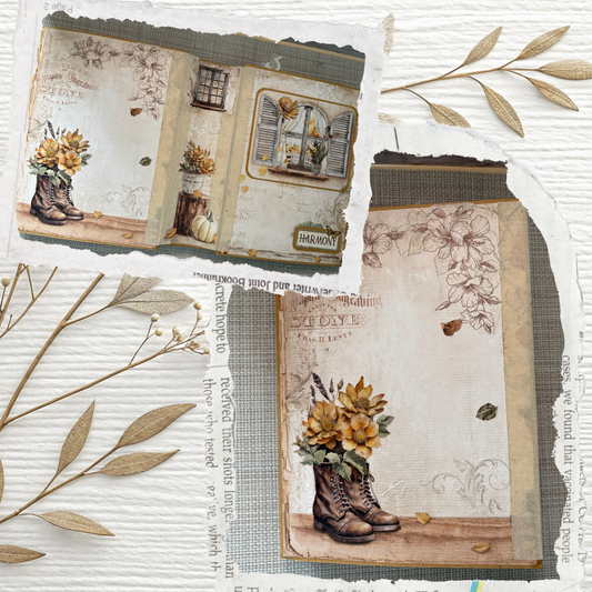 ✨ Halte deine Magie fest: Handgefertigtes Scrapbooking-Album im Vintage-Look „Harmony“ ✨