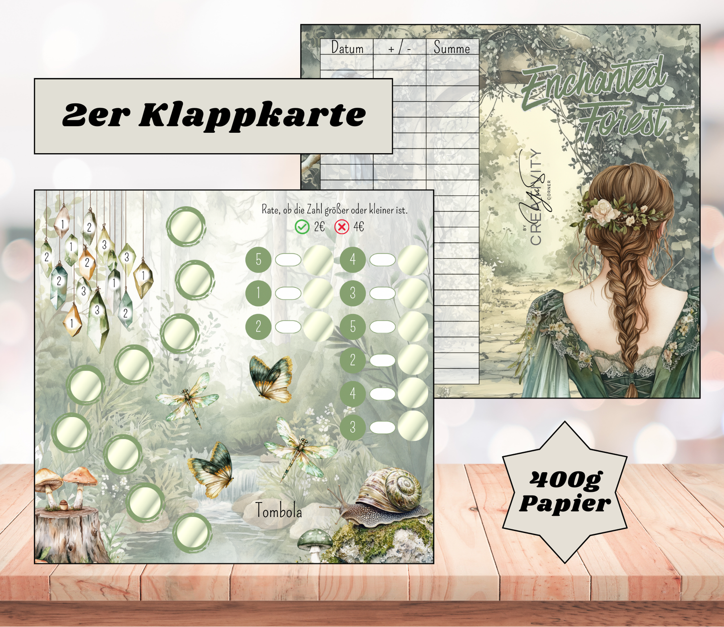Sparchallenge "Enchanted Forest" Zweier-Klappkarte, A6, 400g Papier