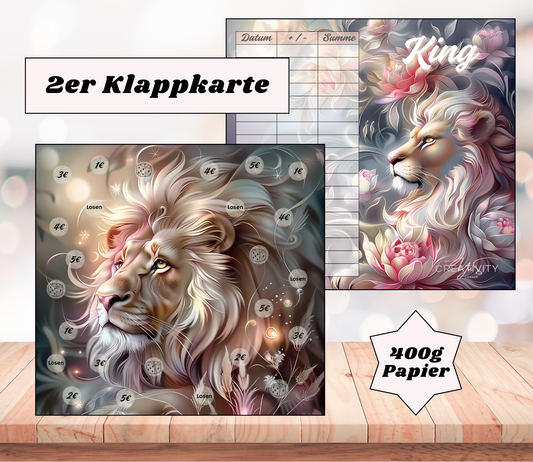 Sparchallenge "King" Zweier-Klappkarte, A6, 400g Papier