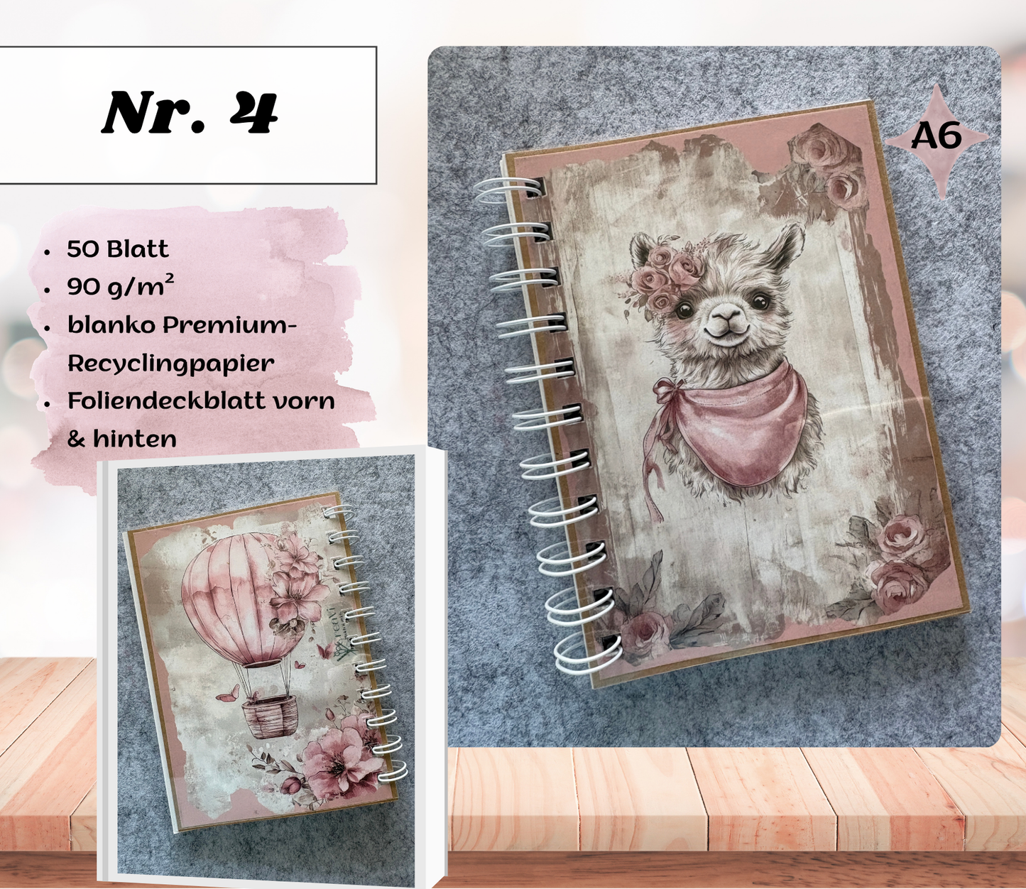 A6 Büchlein „Kleine Herzensmomente" – handgefertigtes Notizbuch, 5 Designs zur Auswahl