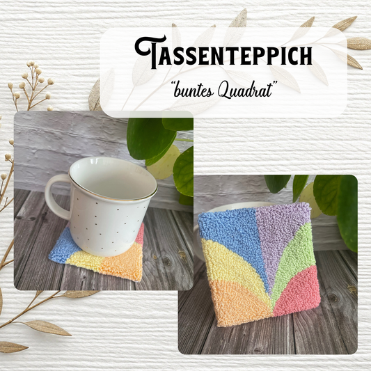 Farbenfrohe Tassenteppiche in verschiedenen Designs