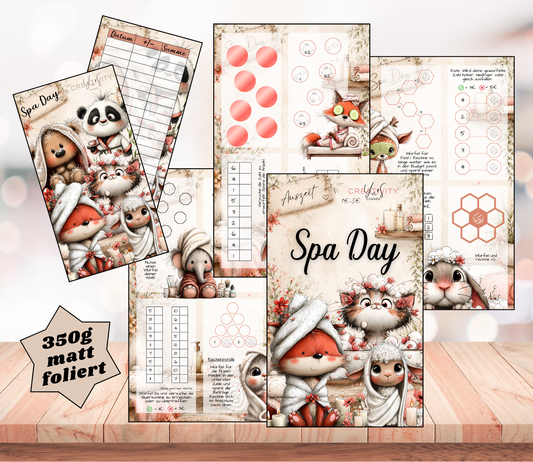 Sparchallenge-Set "Spa-Day", gelocht und matt foliert für A6, Papier 350g