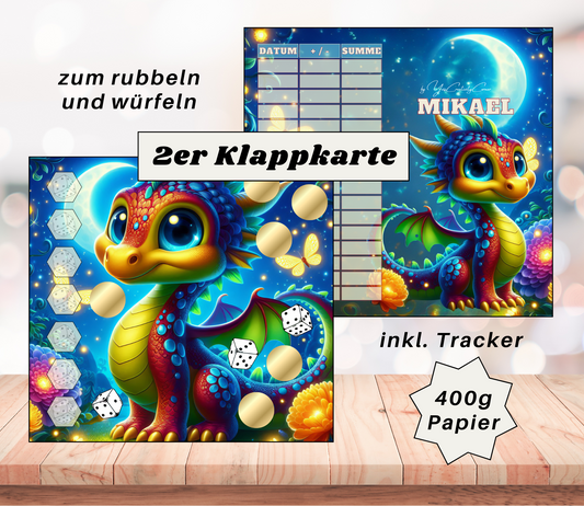 Sparchallenge "Mikael" Zweier-Klappkarte, A6, 400g Papier
