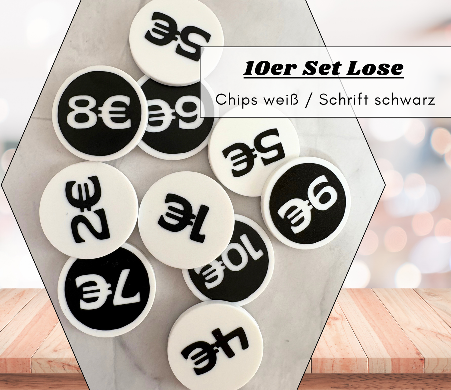 Lose - Chips (wiederverwendbar) doppelseitig - viele Farboptionen