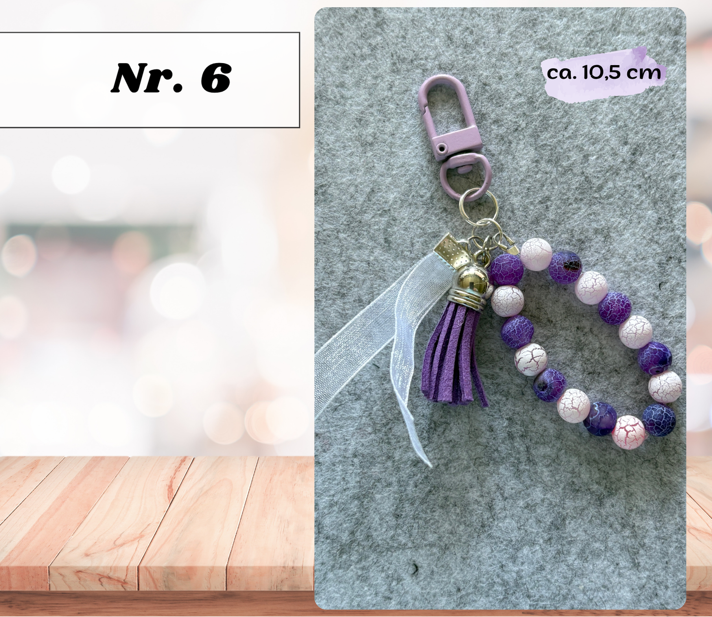 Schlüsselanhänger mit Perlen & Charms – handgefertigt, 10 Designs
