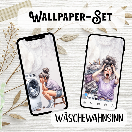 Wallpaper Bundle "Wäsche-Wahnsinn" (Serie "Was muss, das muss..)