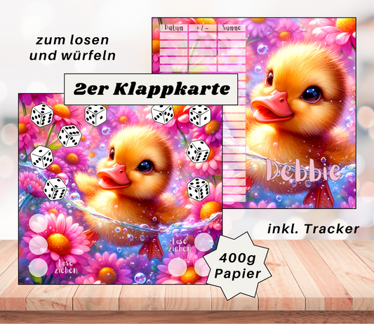 Sparchallenge "Debbie" Zweier-Klappkarte, A6, 400g Papier