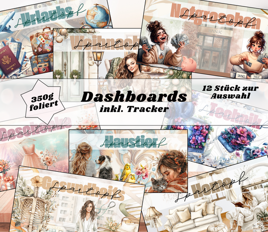 Dashboards - mehrere Auswahlmöglichkeiten, foliert, A6, Papier 400g