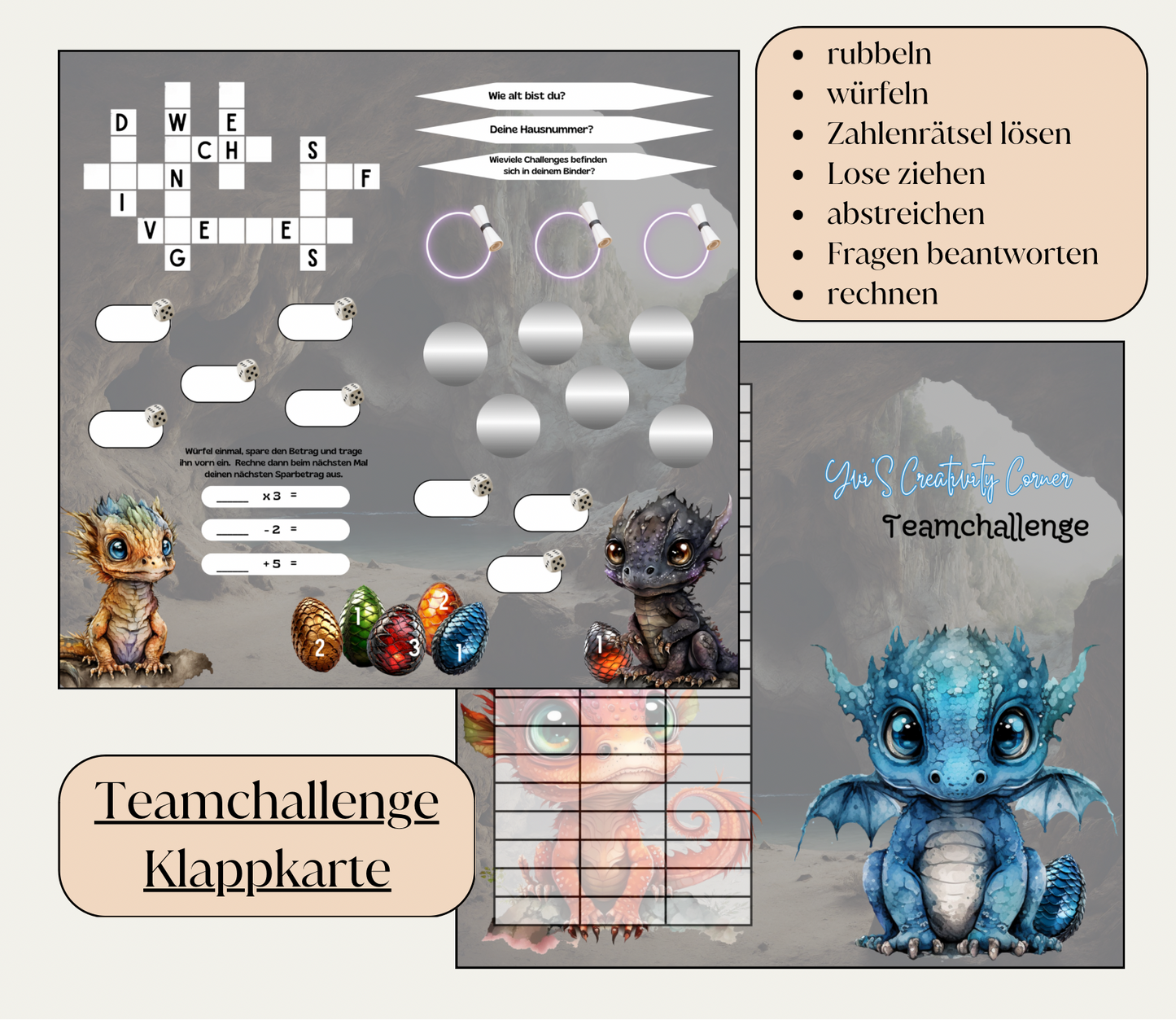 Teamchallenge "Drache", Start 12.07.24, A6, Papier 250g