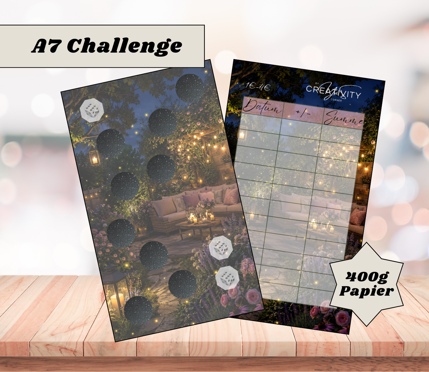 A7 Sparchallenge „Abendlicht", Papier 400g