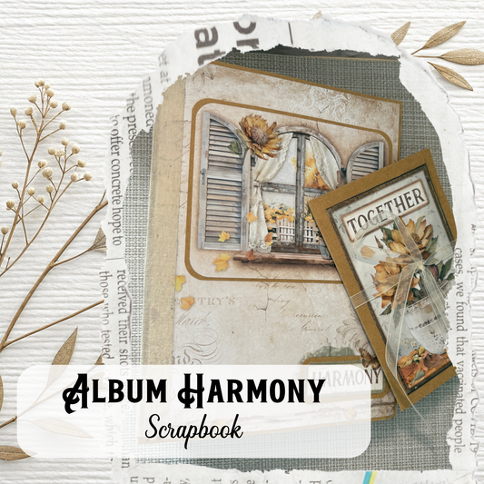 ✨ Halte deine Magie fest: Handgefertigtes Scrapbooking-Album im Vintage-Look „Harmony“ ✨