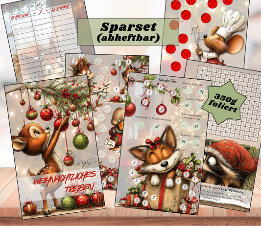 Sparset "weihnachtliches Treiben", A6, Papier 350g Matt foliert