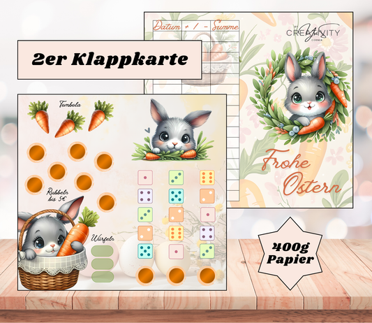 Sparchallenge "Frohe Ostern" Zweier-Klappkarte, A6, 400g Papier