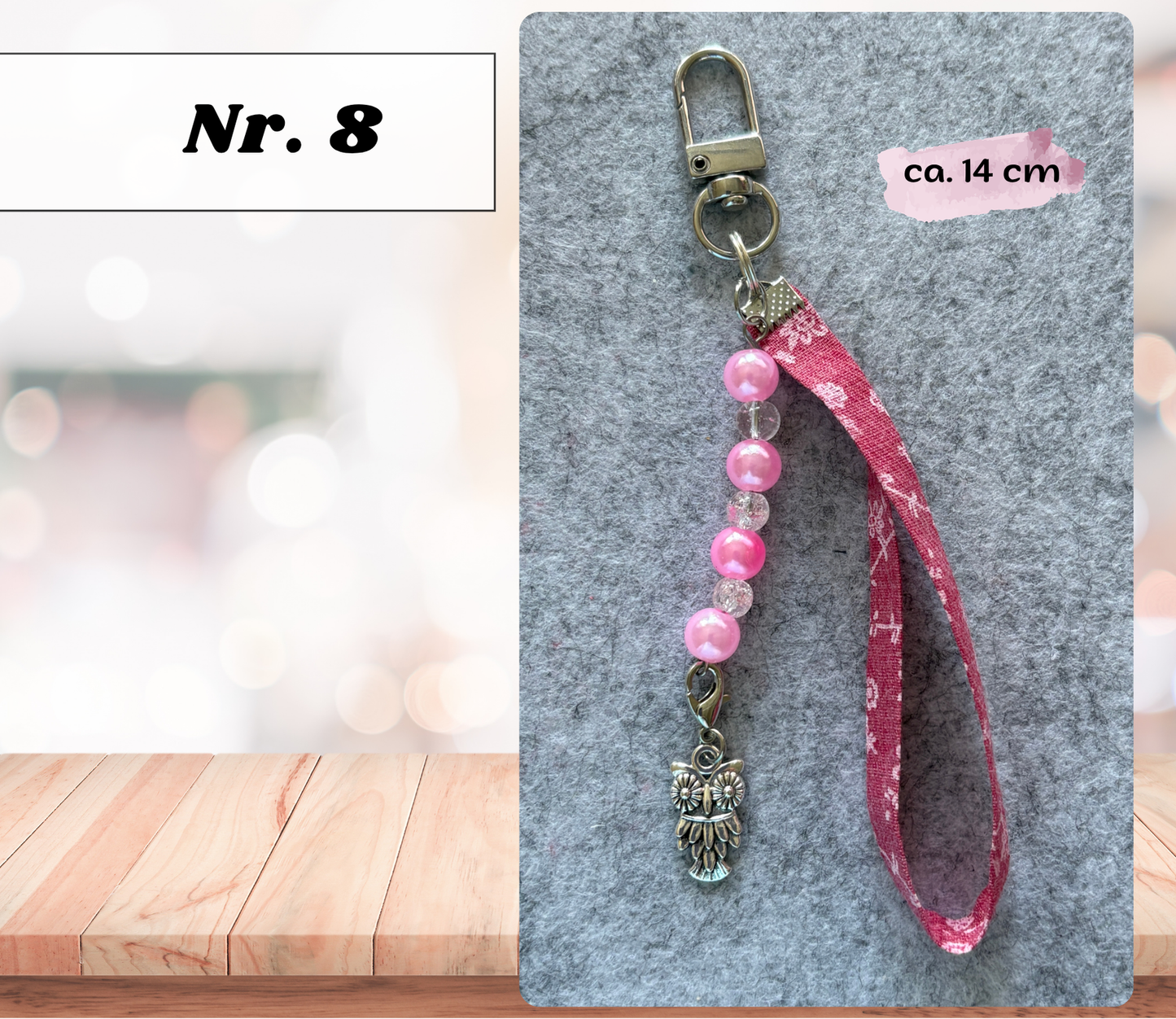 Schlüsselanhänger mit Perlen & Charms – handgefertigt, 10 Designs
