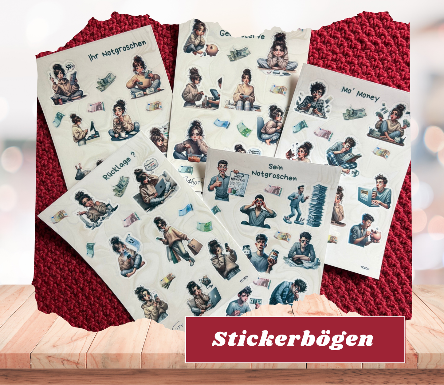 Stickerbögen „Notgroschen“