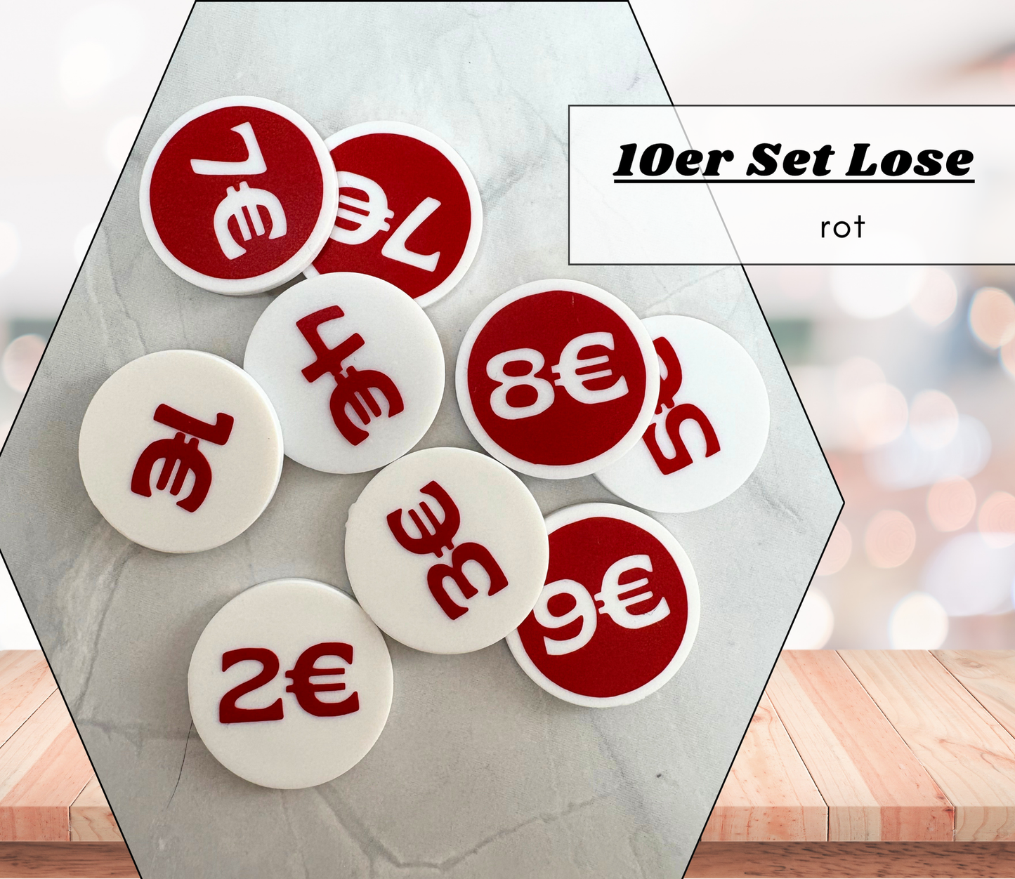 Lose - Chips (wiederverwendbar) doppelseitig - viele Farboptionen