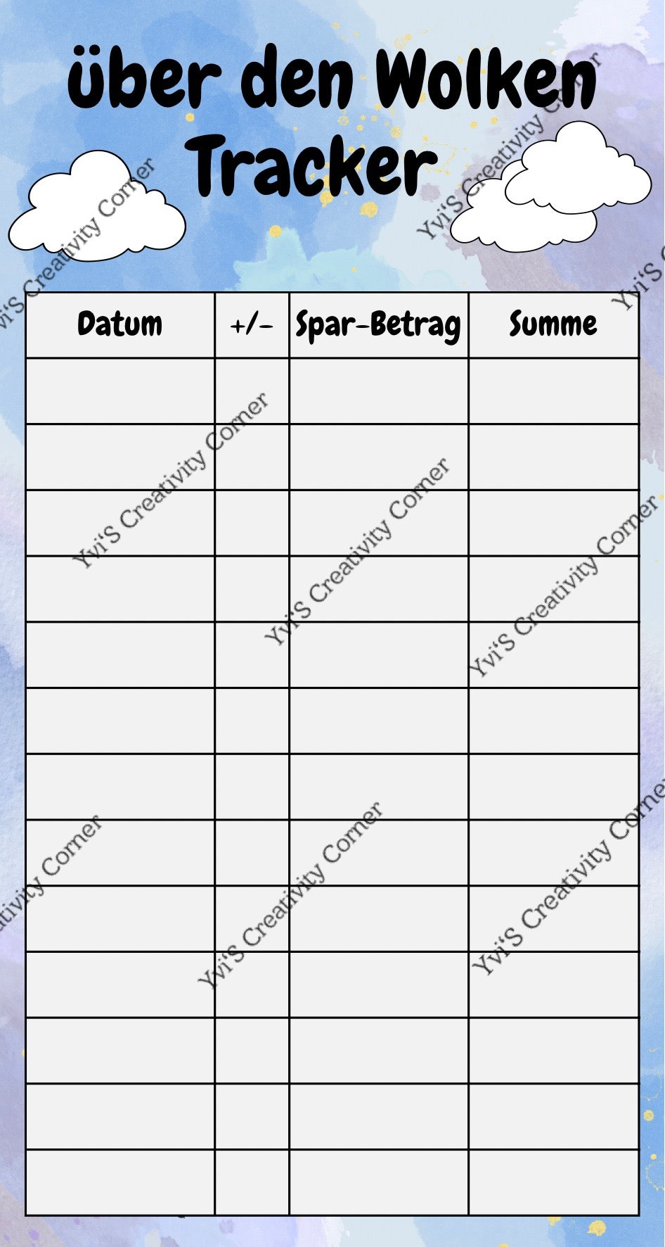 Sparspiel "über den Wolken" inkl. passendem Tracker, Würfel und Spielfigur, A6, Papier 250g