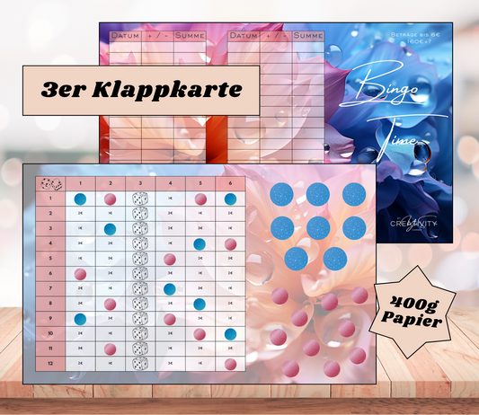 Sparchallenge "Bingo-Time" Triple-Klappkarte, A6, 400g Papier
