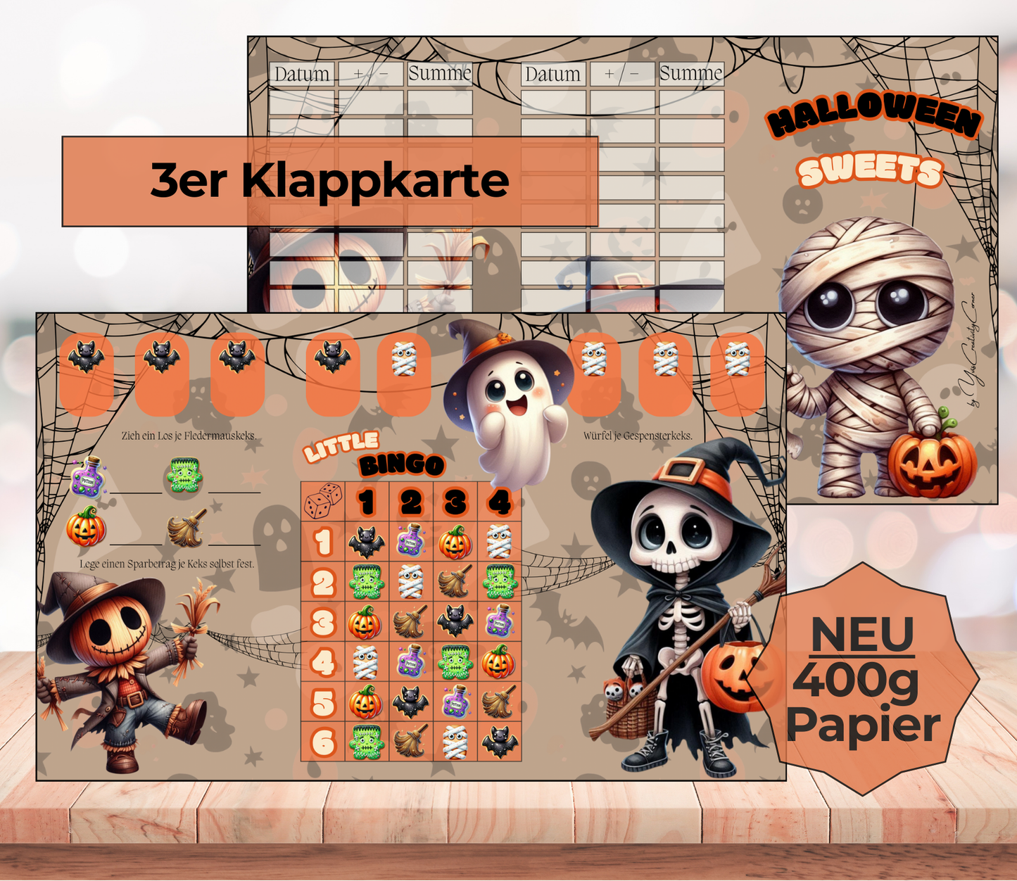 Sparchallenge "Halloween Sweets" Triple-Klappkarte, A6