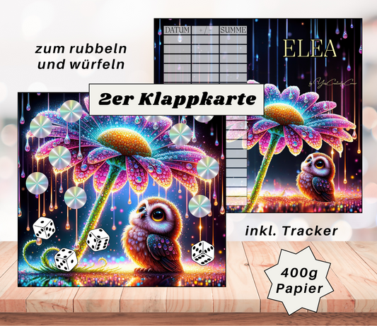 Sparchallenge "Elea" Zweier-Klappkarte, A6, 400g Papier
