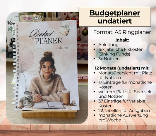Budgetplaner undatiert „meine Budgetplanung“, A5, Spiralbindung