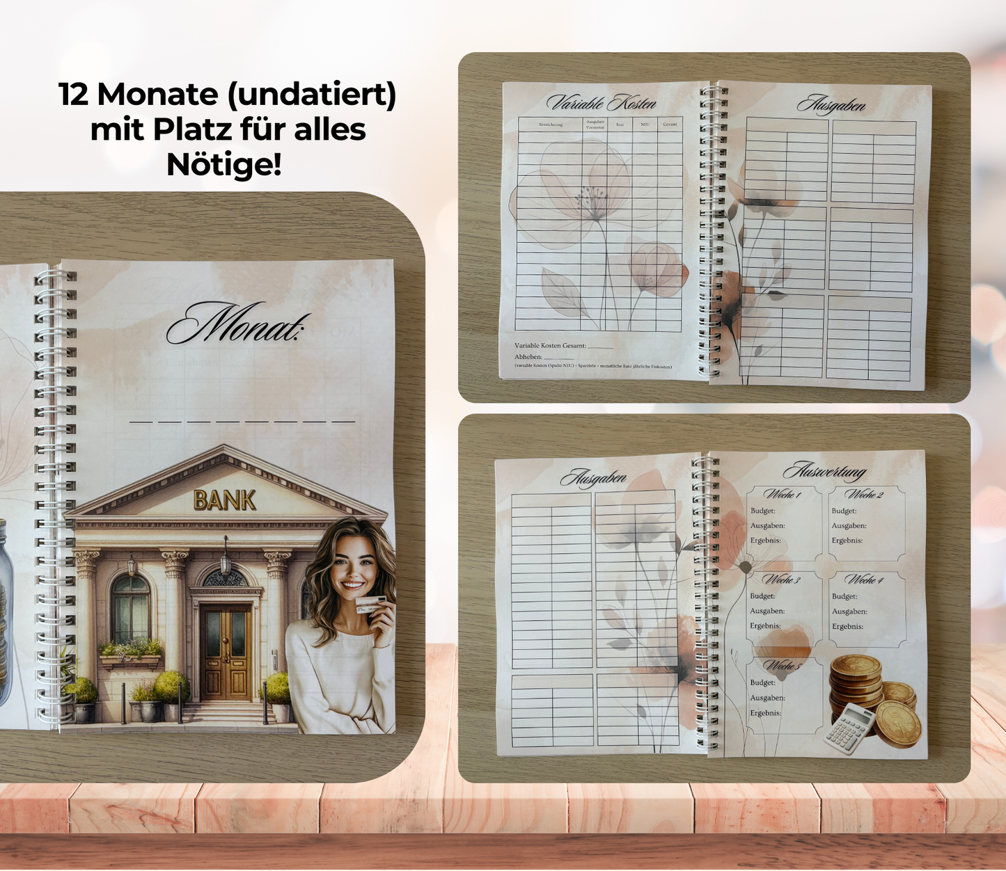Budgetplaner undatiert „meine Budgetplanung“, A5, Spiralbindung