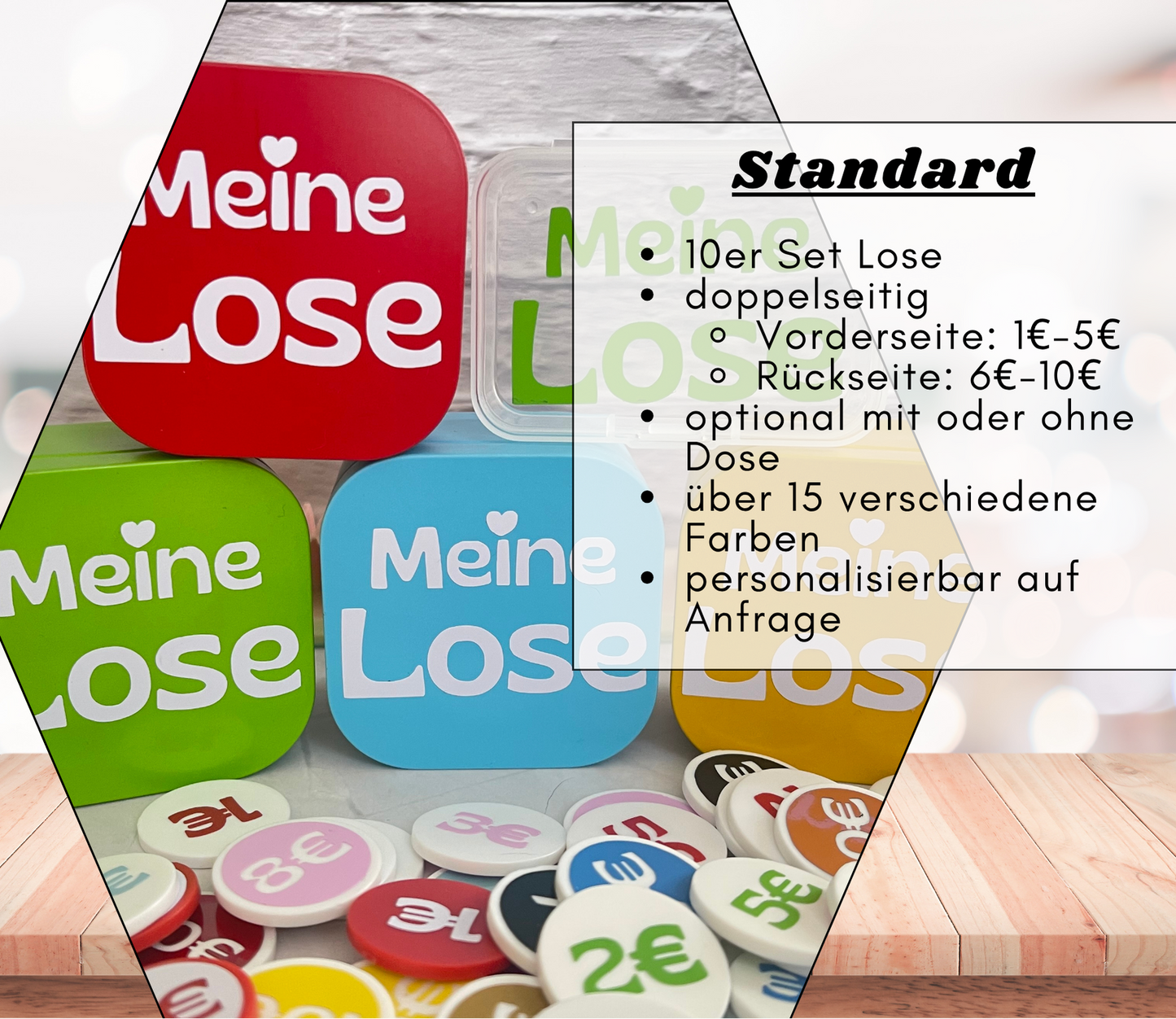 Lose - Chips (wiederverwendbar) doppelseitig - viele Farboptionen