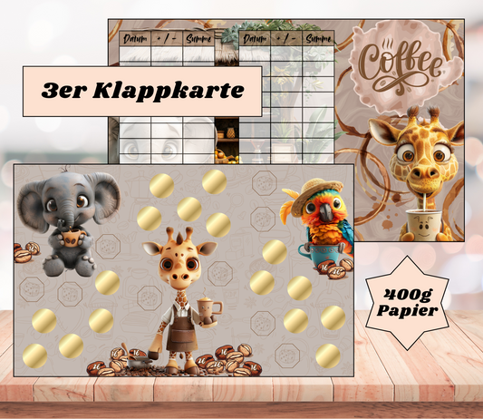 Sparchallenge "Coffee" Triple-Klappkarte, A6, 400g Papier