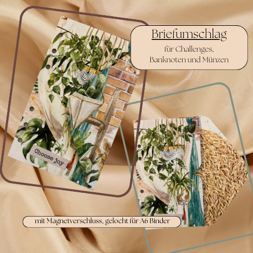 Challenge-Brieftasche "Choose joy" neu gelocht für A6 Binder