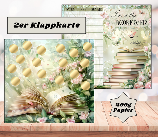 Sparchallenge "Booklover" Zweier-Klappkarte, A6